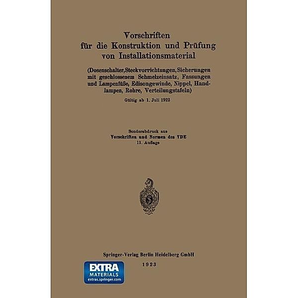 Vorschriften für die Konstruktion und Prüfung von Installationsmaterial, Generalsekretariat des Verbandes Deutscher Elektrotechniker