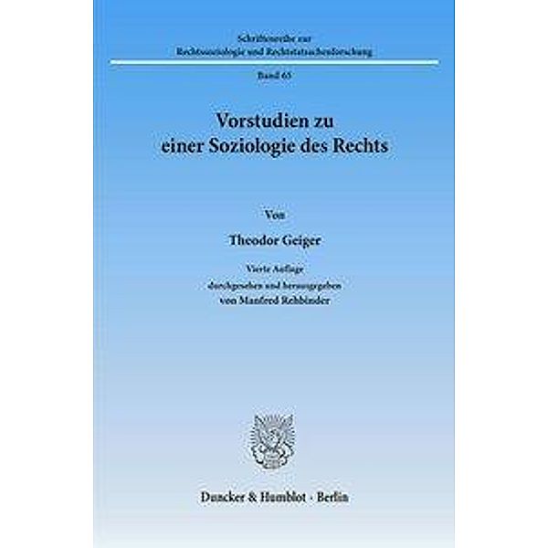 Vorstudien zu einer Soziologie des Rechts., Theodor Geiger