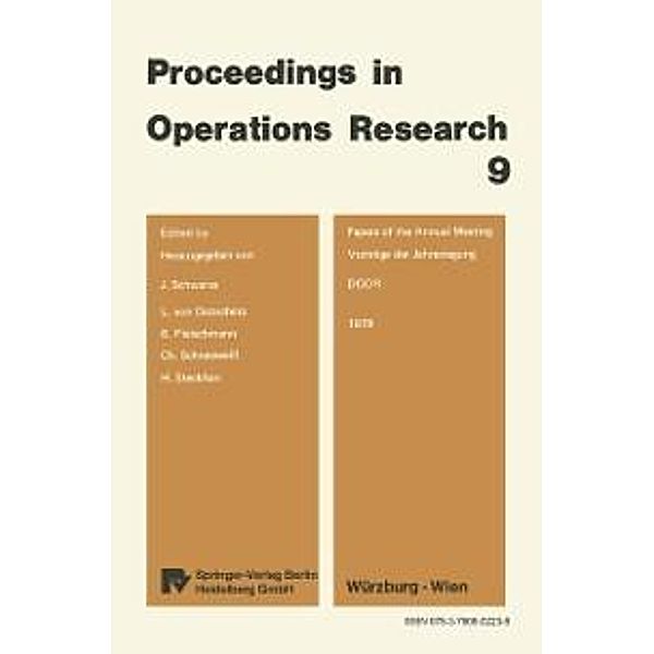 Vorträge der Jahrestagung 1979 / Papers of the Annual Meeting 1979 / Operations Research Proceedings Bd.1979