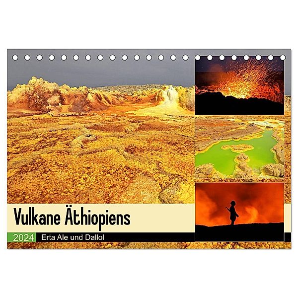Vulkane Äthiopiens - Erta Ale und Dallol (Tischkalender 2024 DIN A5 quer), CALVENDO Monatskalender, Michael Herzog