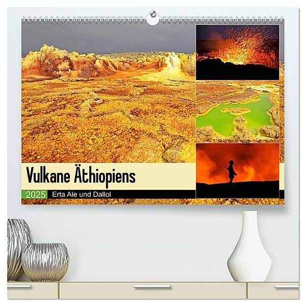 Vulkane Äthiopiens - Erta Ale und Dallol (hochwertiger Premium Wandkalender 2025 DIN A2 quer), Kunstdruck in Hochglanz, Calvendo, Michael Herzog