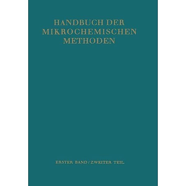 Waagen und Geräte zur Anorganischen Mikro-Gewichtsanalyse / Handbuch der Mikrochemischen Methoden Bd.1, Teil 2