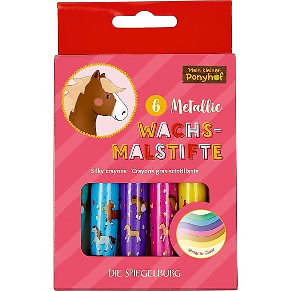 Die Spiegelburg Wachsmalstifte MEIN KLEINER PONYHOF - METALLIC 6er Pack