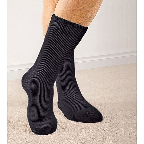 Wärmespeichernde Socken Damen, schwarz, 2 Paar, (Grösse: 38-42)