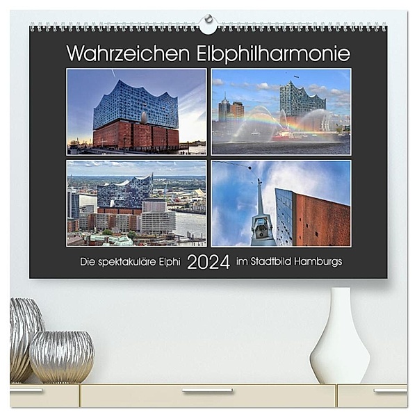 Wahrzeichen Elbphilharmonie (hochwertiger Premium Wandkalender 2024 DIN A2 quer), Kunstdruck in Hochglanz, Mirko Weigt © Hamburg