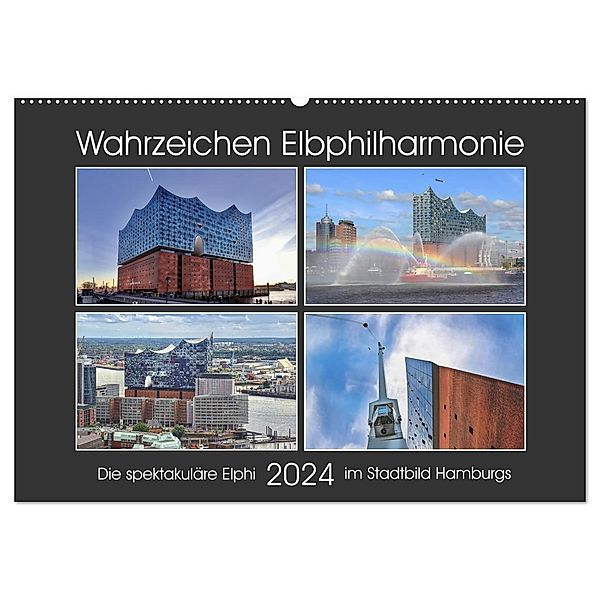 Wahrzeichen Elbphilharmonie (Wandkalender 2024 DIN A2 quer), CALVENDO Monatskalender, Mirko Weigt © Hamburg