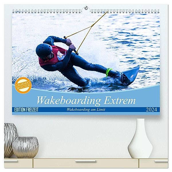 Wakeboarding Extrem (hochwertiger Premium Wandkalender 2024 DIN A2 quer), Kunstdruck in Hochglanz, Marc Heiligenstein