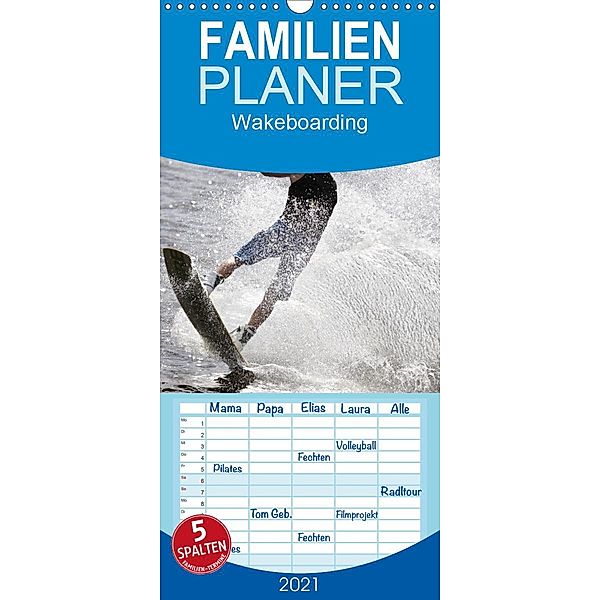 Wakeboarding - Familienplaner hoch (Wandkalender 2021 , 21 cm x 45 cm, hoch), Marc Heiligenstein
