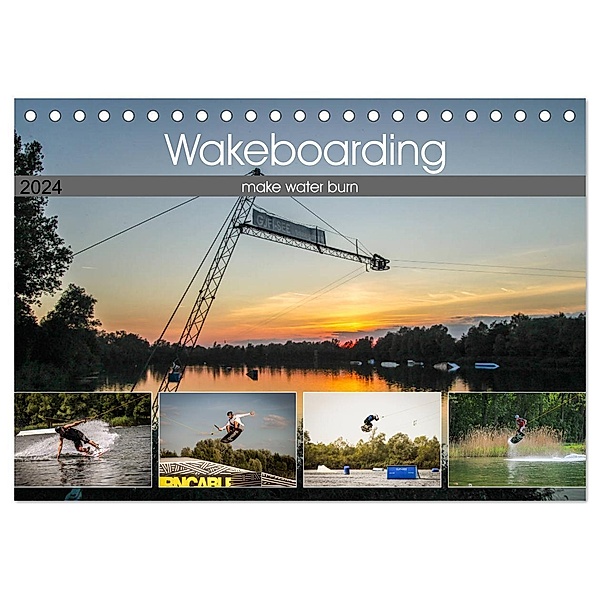 Wakeboarding - make water burn (Tischkalender 2024 DIN A5 quer), CALVENDO Monatskalender, Florian Krauß