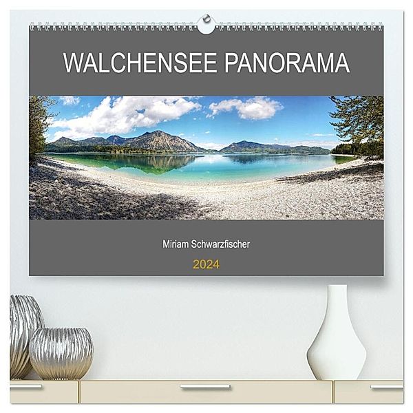 Walchensee Panorama (hochwertiger Premium Wandkalender 2024 DIN A2 quer), Kunstdruck in Hochglanz, Miriam Schwarzfischer