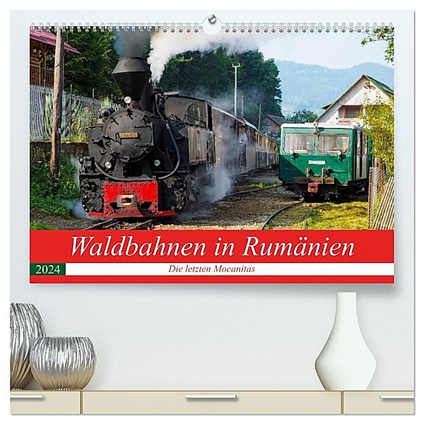 Waldbahnen in Rumänien - Die letzten Mocanitas (hochwertiger Premium Wandkalender 2024 DIN A2 quer), Kunstdruck in Hochglanz, Anneli Hegerfeld-Reckert