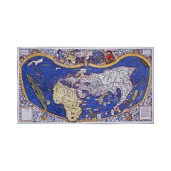 Waldseemüller's Weltkarte von 1507 (Digitaldruck), Planokarte