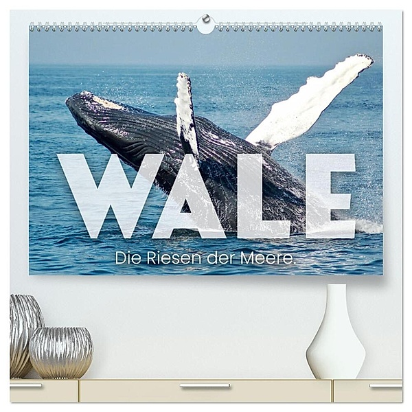 Wale - Die Riesen der Meere. (hochwertiger Premium Wandkalender 2024 DIN A2 quer), Kunstdruck in Hochglanz, SF