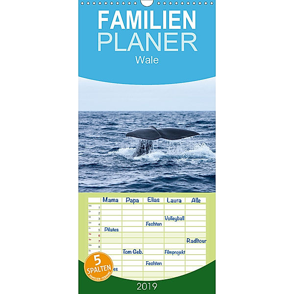 Wale - Familienplaner hoch (Wandkalender 2019 , 21 cm x 45 cm, hoch), Helmut Gulbins