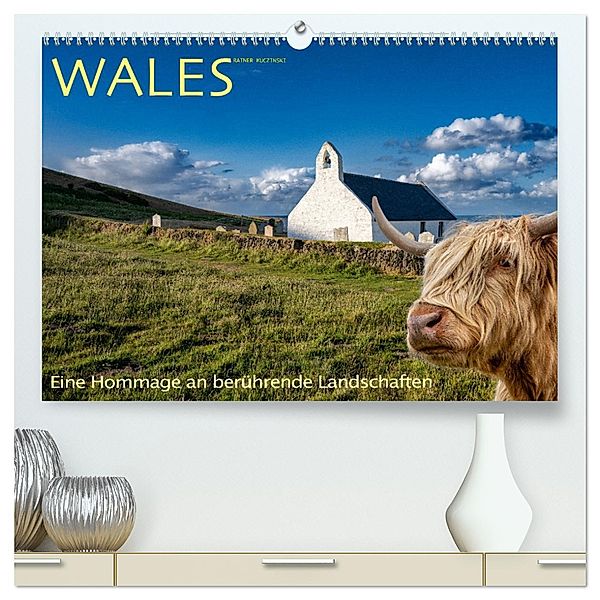 Wales - Eine Hommage an berührende Landschaften (hochwertiger Premium Wandkalender 2025 DIN A2 quer), Kunstdruck in Hochglanz, Calvendo, Rainer Kuczinski