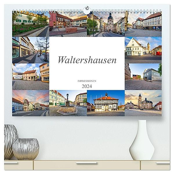 Waltershausen Impressionen (hochwertiger Premium Wandkalender 2024 DIN A2 quer), Kunstdruck in Hochglanz, Dirk Meutzner