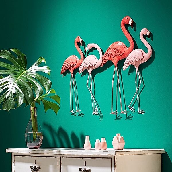 Wand-Objekt Flamingos