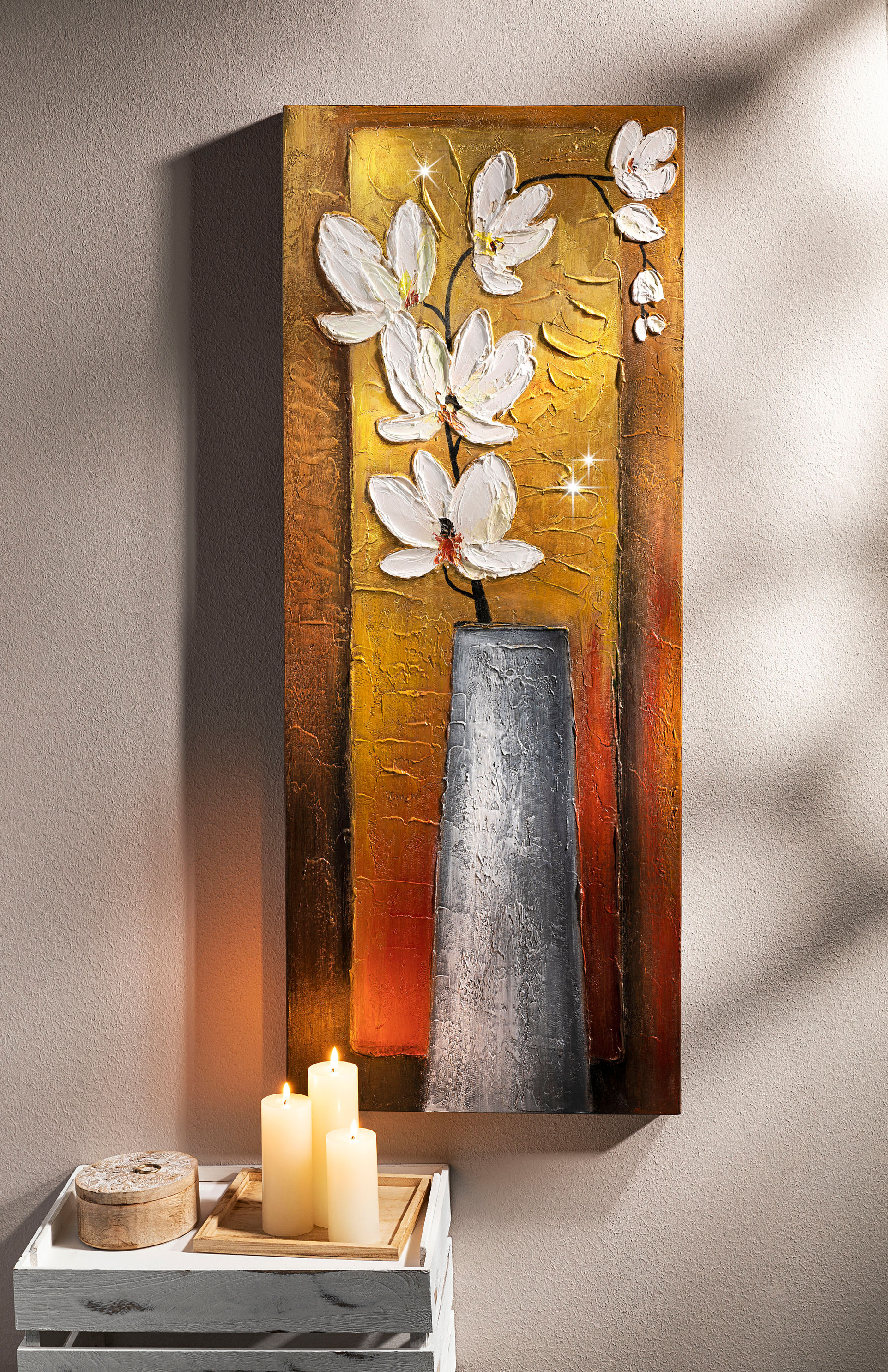 Wandbild Vase 40 x 100 cm, handgemalt bestellen | Weltbild.de