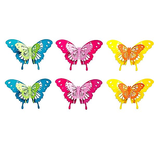 Wanddeko Butterfly, 6er-Set