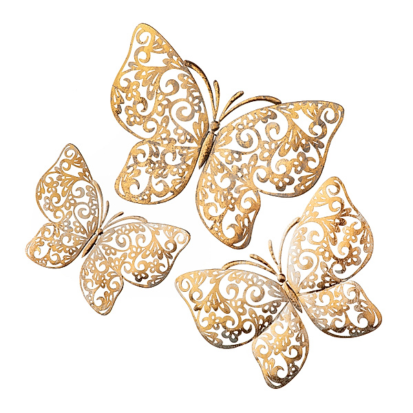 Wanddeko Schmetterling Ornamento 3er-Set