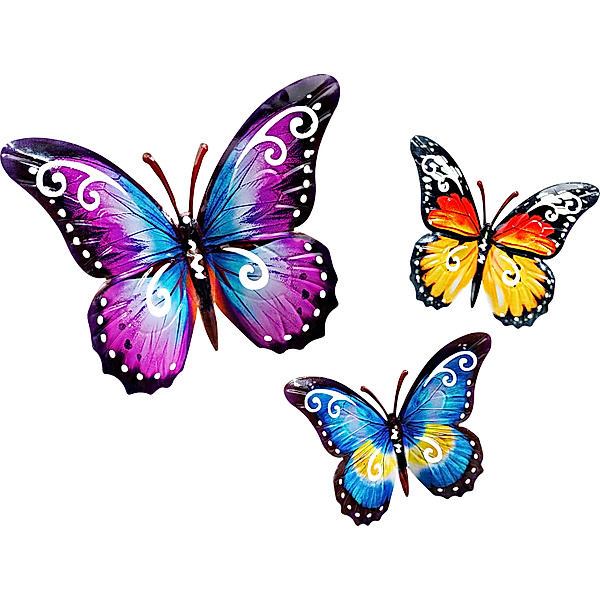 Wanddeko Schmetterlinge, 3er-Set