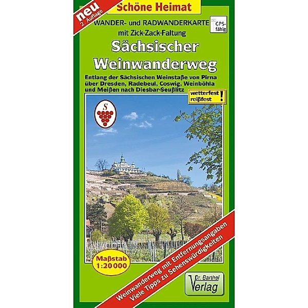 Wander- und Radwanderkarte Sächsischer Weinwanderweg, Verlag Dr. Barthel