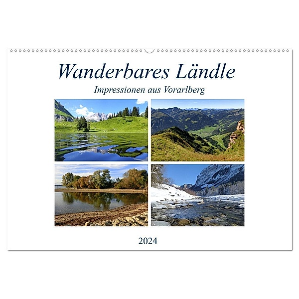 Wanderbares Ländle - Impressionen aus Vorarlberg (Wandkalender 2024 DIN A2 quer), CALVENDO Monatskalender, Manfred Kepp