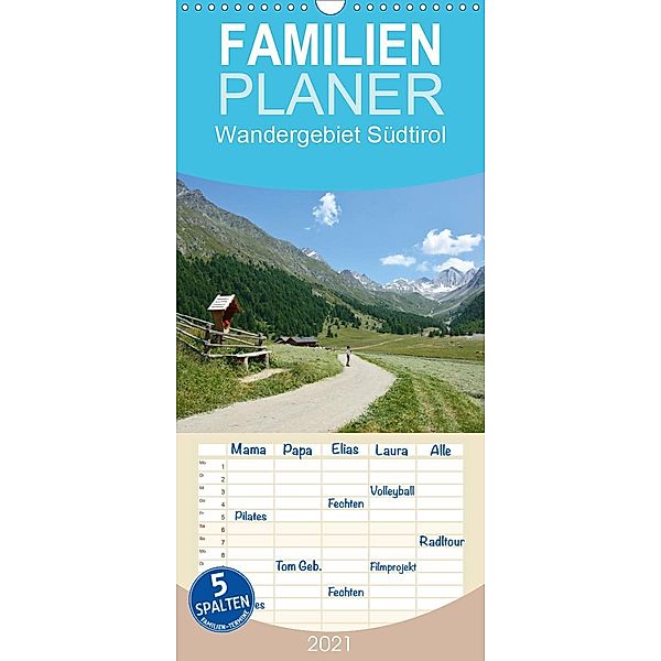Wandergebiet Südtirol - Familienplaner hoch (Wandkalender 2021 , 21 cm x 45 cm, hoch), Rosemarie Prediger, Klaus Prediger