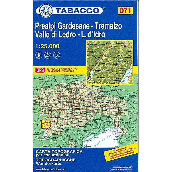 Wanderkarte 71 Prealpi Gardesane -Tremalzo Valle di Ledro-L.d'Idro