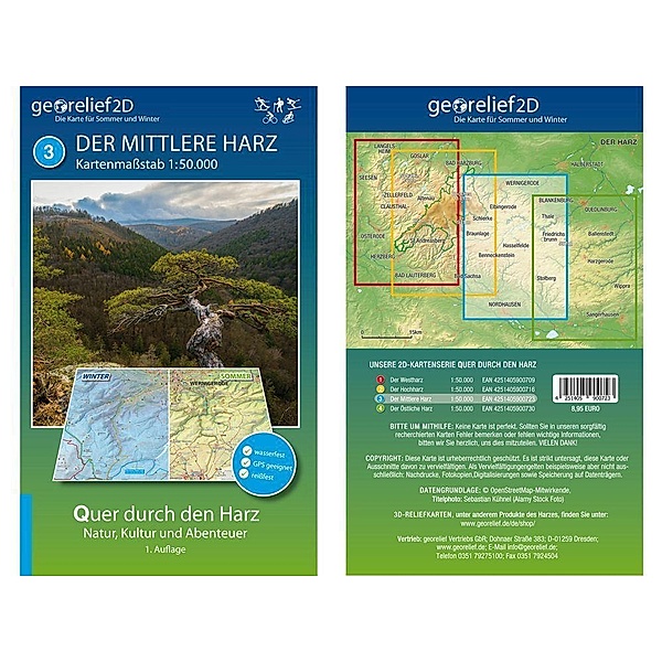 Wanderkarte Der Mittlere Harz 1:50.000, André Markgraf, Mario Engelhardt