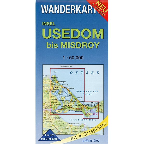 Wanderkarte Insel Usedom bis Misdroy