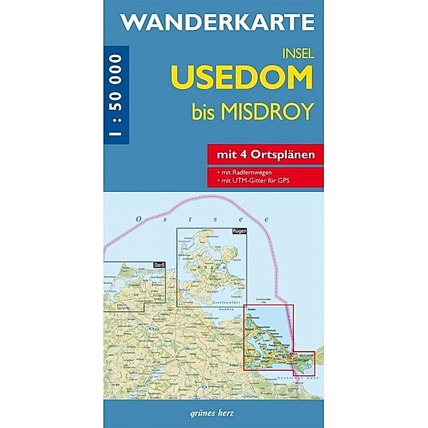 Wanderkarte Insel Usedom bis Misdroy