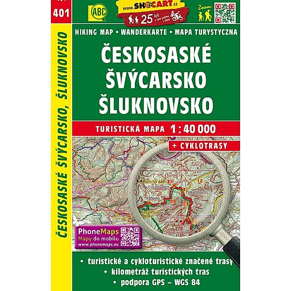 Wanderkarte Tschechien Ceskosaske Svycarsko, Sluknovsko 1 : 40 000