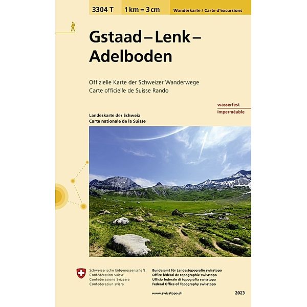 Wanderkarten 1:33 333 / 3304T Gstaad - Lenk - Adelboden Wanderkarte, Bundesamt für Landestopografie swisstopo