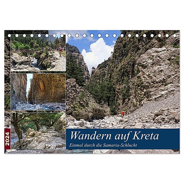 Wandern auf Kreta - Einmal durch die Samaria-Schlucht (Tischkalender 2024 DIN A5 quer), CALVENDO Monatskalender, Anja Frost