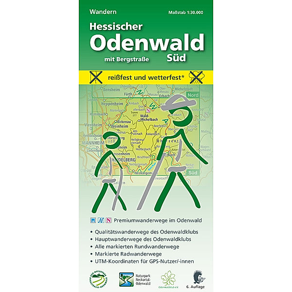 Wandern, Hessischer Odenwald Süd mit Bergstrasse, MeKi Landkarten GmbH