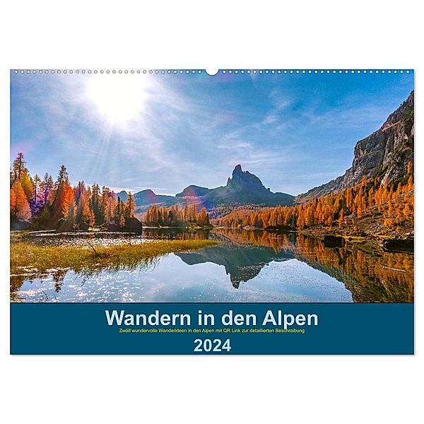 Wandern in den Alpen (Wandkalender 2024 DIN A2 quer), CALVENDO Monatskalender, E. Hacker