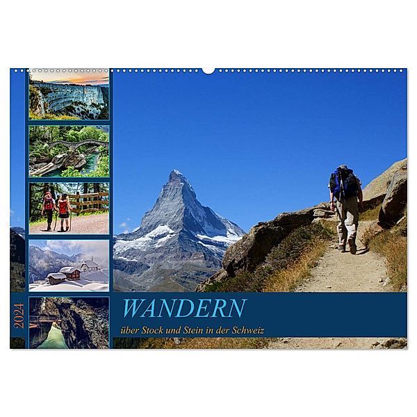 WANDERN über Stock und Stein in der Schweiz (Wandkalender 2024 DIN A2 quer), CALVENDO Monatskalender, Susan Michel