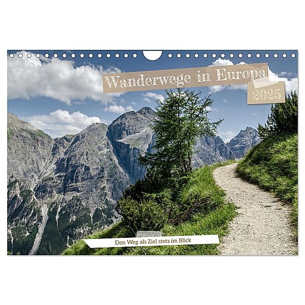 Wanderwege in Europa (Wandkalender 2025 DIN A4 quer), CALVENDO Monatskalender, Calvendo, Frank Brehm