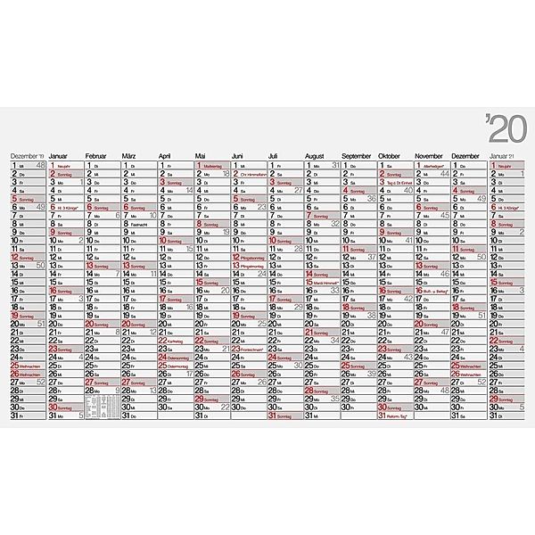 Wandkalender 2020, Modell Office II