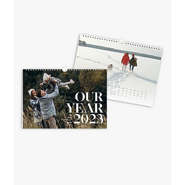Wandkalender 2023 gestalten mit eigenen Fotos (A4 Quer) im Design Bold Elegance