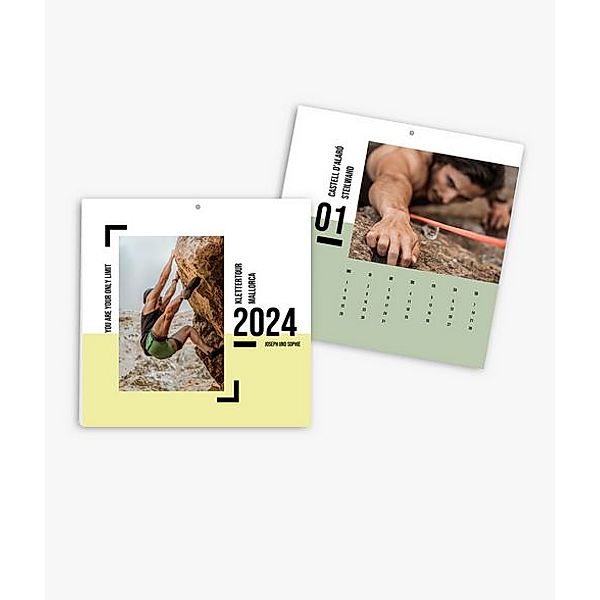 Wandkalender 2024 gestalten mit eigenen Fotos (20 x 20 cm) im Design Bold