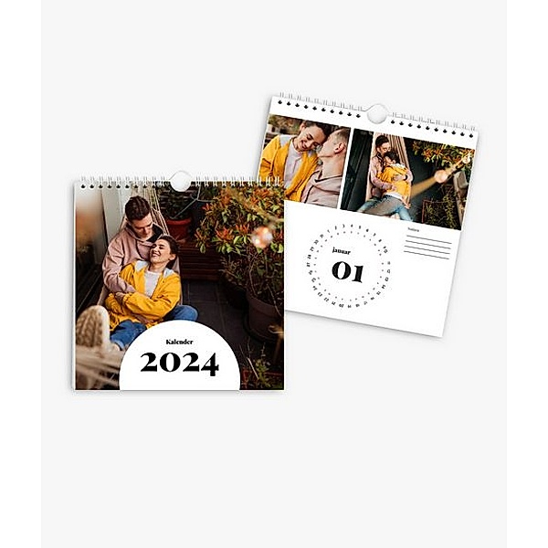 Wandkalender 2024 gestalten mit eigenen Fotos (20 x 20 cm) im Design Zeit zu zweit