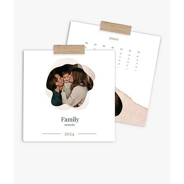 Wandkalender 2024 gestalten mit eigenen Fotos (30 x 30 cm) im Design Family Memories