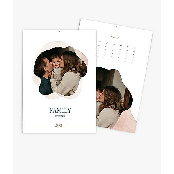 Wandkalender 2024 gestalten mit eigenen Fotos (A3 hoch) im Design Family Memories
