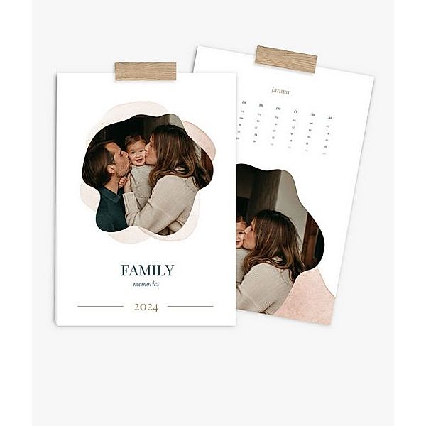 Wandkalender 2024 gestalten mit eigenen Fotos (A3 hoch) im Design Family Memories