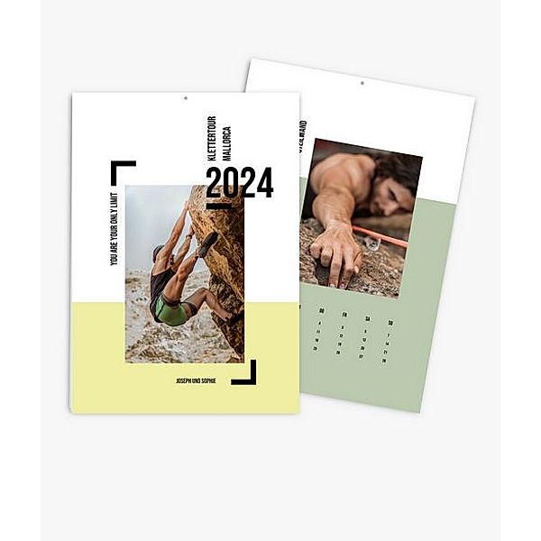 Wandkalender 2024 gestalten mit eigenen Fotos (A3 hoch) im Design Bold