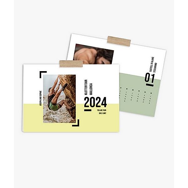 Wandkalender 2024 gestalten mit eigenen Fotos (A3 quer) im Design Bold