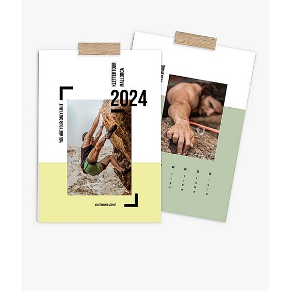 Wandkalender 2024 gestalten mit eigenen Fotos (A3 hoch) im Design Bold