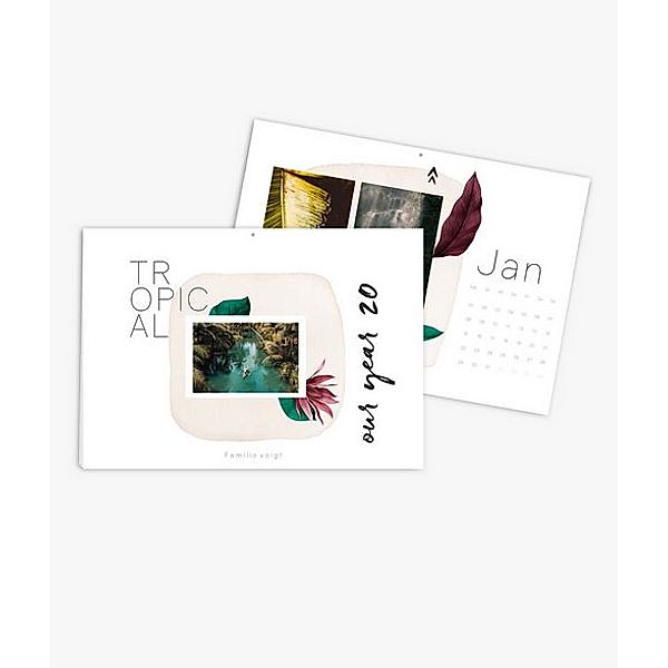 Wandkalender 2024 gestalten mit eigenen Fotos (A3 quer) im Design Tropical